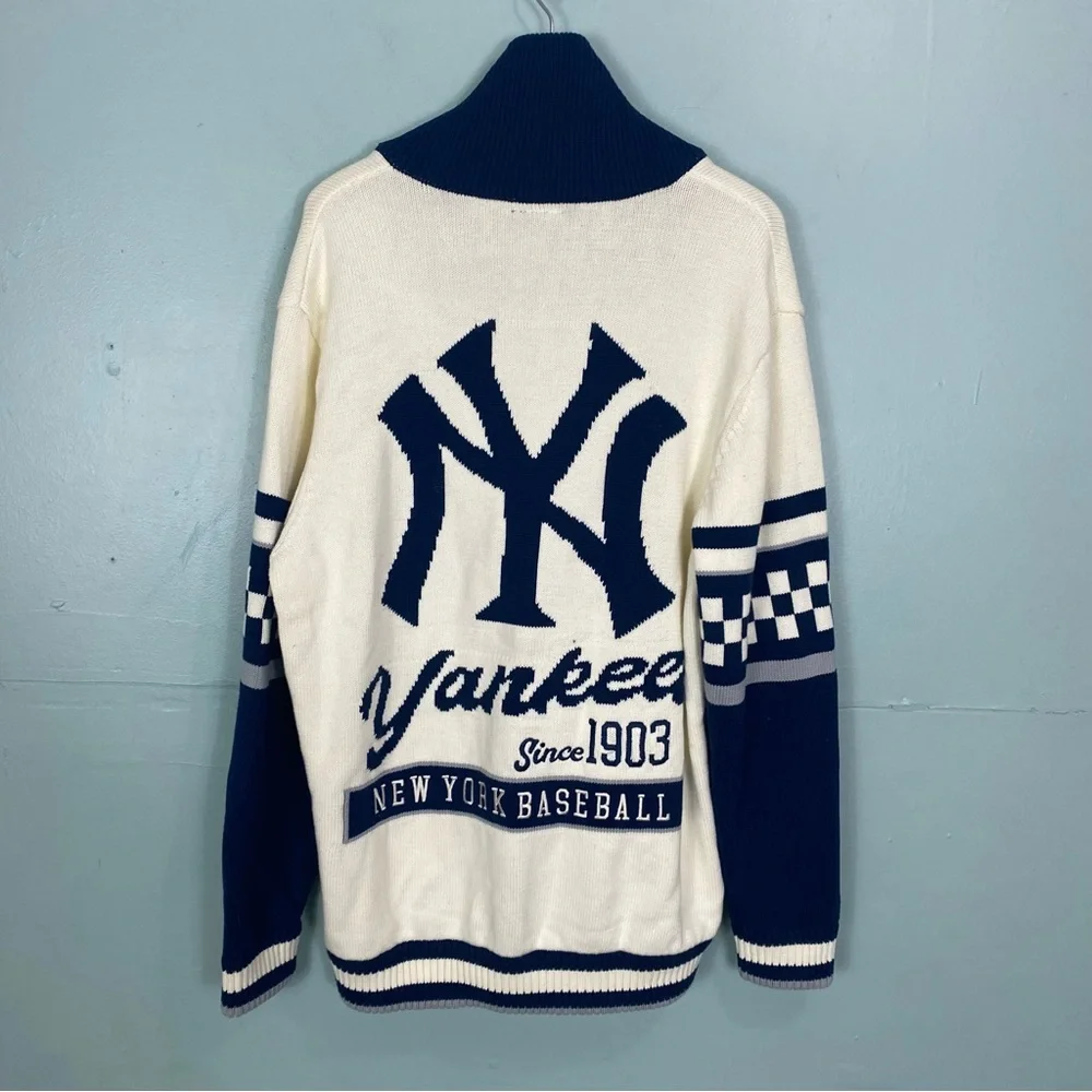 Anthropologie The Wild Collective NY Yankees MLB‎ Cotton Cardigan Sweater XL